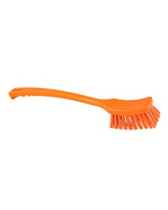 HCS - Afwasborstel - lange steel - 410x45 mm - hard, Oranje