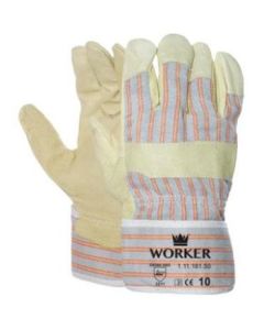 Varkensnerflederen handschoen met gestreept doek