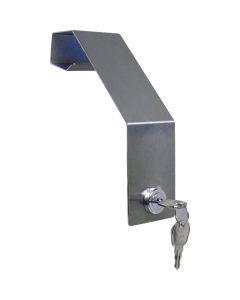 Beugelbevestiging + slot tbv ophangrek Rvs