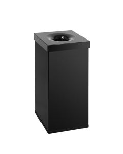 Carro Flame - Vierkante afvalbak -110 liter aluminium, Zwart