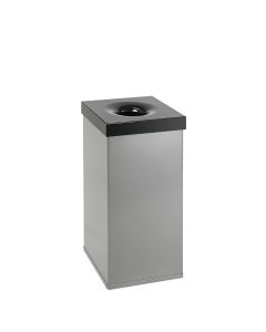 Carro Flame - afvalbak - 55 liter - aluminiumgrijs, zwart