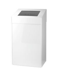 Santral Classic - afvalbox - gesloten - 50 liter, rvs wit