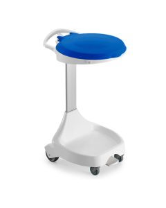 Afvalzakhouder verrijdbaar met voetpedaal - 120 liter, blauw