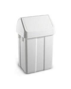 Afvalbak met zwenkdeksel - 50 liter, wit