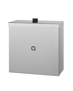 Qbic-line - afvalbak - gesloten - 9 liter, rvs mat geslepen
