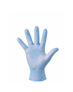 Handschoen Vinyl Gepoederd, blauw - 100 st. p/ds, Maat S