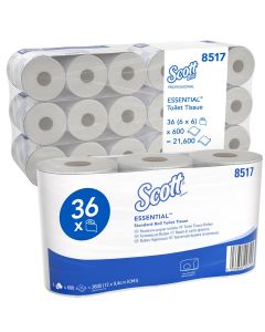Scott® Toiletpapier tissue 2-lgs wit 6 x 6 rol 600 vel p/pak