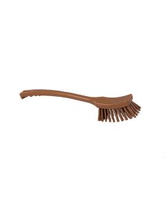 HCS - Afwasborstel - lange steel - 410x45 mm - hard, Bruin