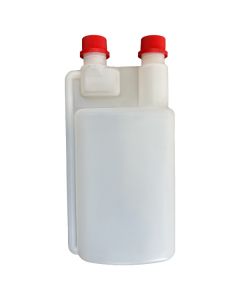 Doseerflacon - 1 liter naturel - met 25 ml kamer + doppen