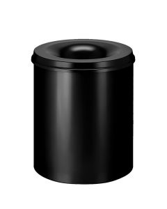 Papierbak - Rond - vlamdovend - 80 liter - metaal, Zwart