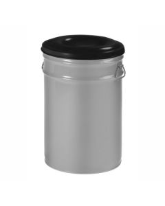 Papierbak - Rond - vlamdovend - 60L - metaal, Aluminiumgrijs