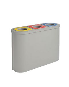 Afvalscheidingsbak Triomf - 3 x 45 liter, Lichtgrijs