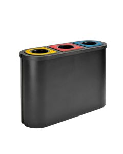 Afvalscheidingsbak Triomf - 3 x 45 liter, Zwart