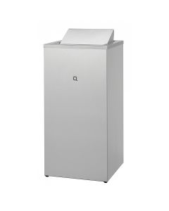 Qbic-line - afvalbak - gesloten - 85 liter, rvs mat geslepen