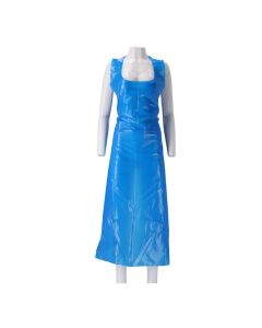 Schort PE Op blok Geruwd 20mµ 125x80cm Blauw 10 x 100 stuks