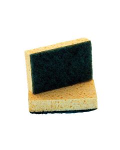 Viscose schuurspons - 7,5 x 10 x 3,5 cm - geel groen
