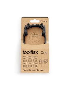 Toolflex One - Steelklem met wandadapter - 2 stuks, Zwart