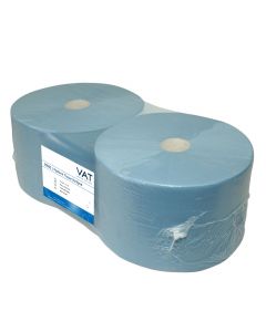 Poetsrol Tissue - 3-laags -blauw 380 meter 2 x 1 rol per pak