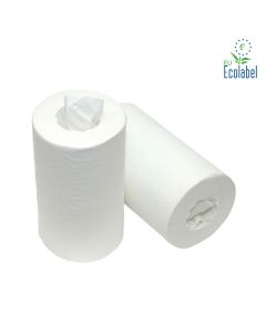 Poetsrol -Mini 1-laags cellulose wit 120 meter 12x1 rol p/ds