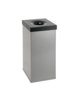 Carro Flame - afvalbak - 110 liter - aluminiumgrijs, zwart
