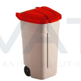 Pmd Container Rode Deksel Mobiele Polypropyleen Container - 100L, Ergonomisch rode deksel ...
