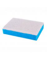 Schuurspons - 14 x 10 x 3 cm - blauw wit