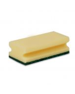 Schuurspons met greep - 14 x 7 x 4,5 cm - geel groen