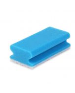 Schuurspons met greep - 14 x 7 x 4,5 cm - blauw wit